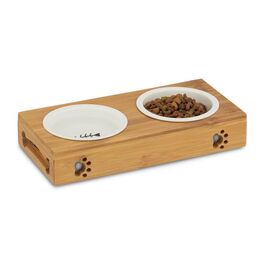 Relaxdays Napfständer Bambus Keramik