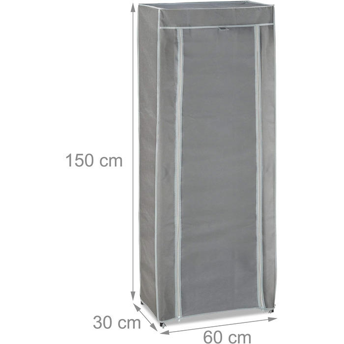 Relaxdays Schuhschrank, 9 Fächer, 27 Paar Schuhe, abnehmbarer Bezug, HxBxT 150x60x30cm, anthrazit