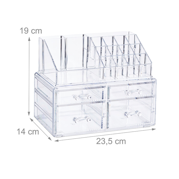 Relaxdays Make-Up Organizer mit 4 Schubladen
