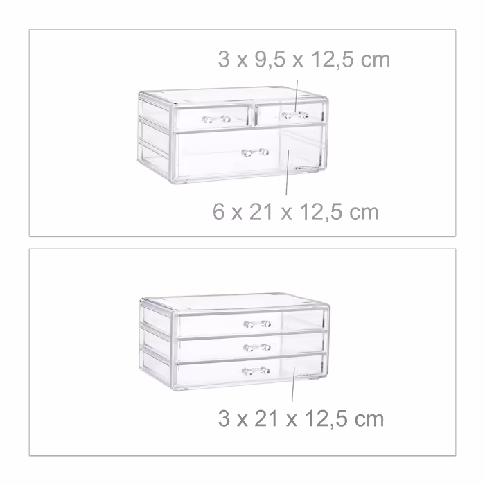 Relaxdays Kosmetikorganizer mit 6 Schubladen