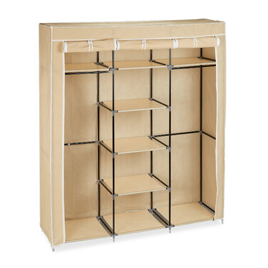 Relaxdays Stoffkleiderschrank XXL mit 9 Böden