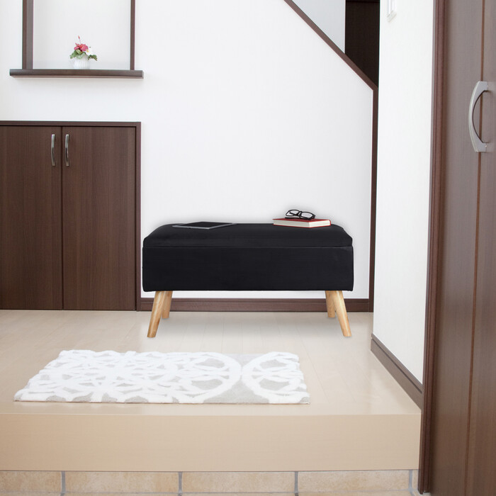 Relaxdays Samt Sitzbank mit Stauraum
