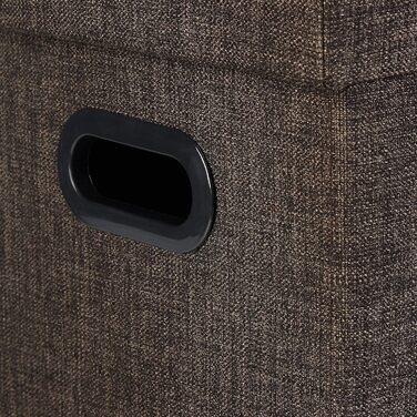 Relaxdays Faltbarer Sitzhocker mit Stauraum, 49,5x46x25,5 cm, Leinen/Polyester, Braun