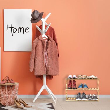 Relaxdays Bambus Schuhregal, 3 Ebenen, 9 Paar Schuhe, HBT: 46x67x26 cm
