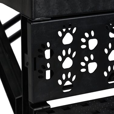 Relaxdays Hundetreppe 3 Stufen, kleine & große Hunde, Bett & Couch, Stoffbezug, Tiertreppe innen, HBT: 30x35x45 cm, weiß weiß 30x35x45 cm (1er Pack)