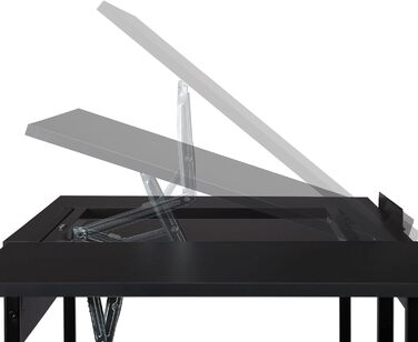 Relaxdays Schreibtisch neigbar, 3 Ablagen, mehrere Winkel, Computer- & Arbeitstisch, HxBxT: 75 x 110 x 55 cm, (Schwarz)