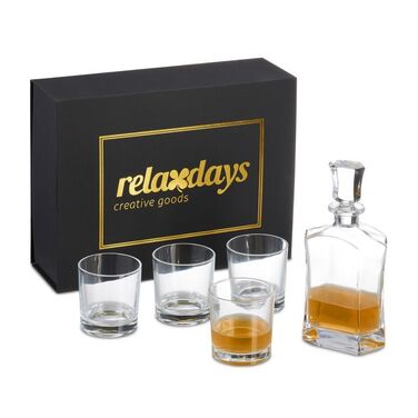 Relaxdays 5-tlg. Whisky Set mit Karaffe & Gläsern