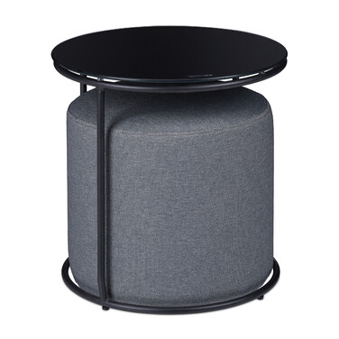 Relaxdays Beistelltisch mit integriertem Hocker