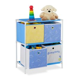 Relaxdays Kinderregal Dino mit Boxen