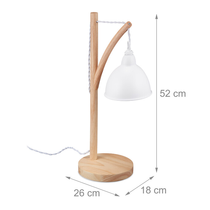 Relaxdays Tischlampe mit hängendem Lampenschirm