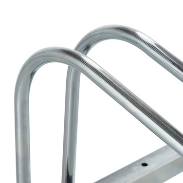 Relaxdays Silberner Fahrradständer für 6 Fahrräder