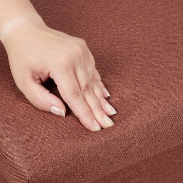 Relaxdays Sitzhocker, faltbar, gepolstert, eckig, Stoff, 37x37,5x37,5 cm, 1 Stk (Braun)