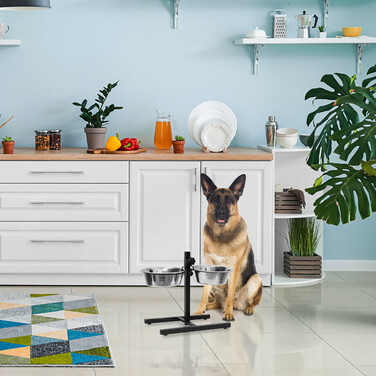 Relaxdays Futterstation Hund höhenverstellbar