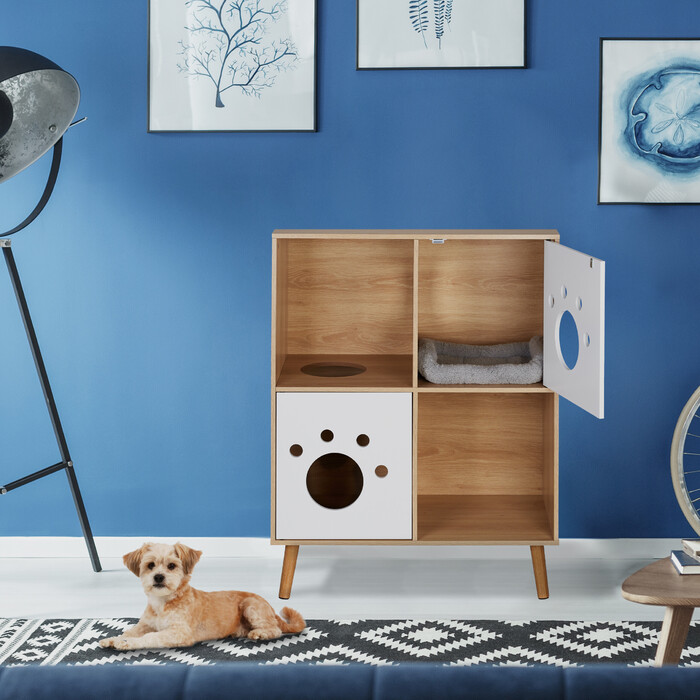 Relaxdays Katzenschrank mit 4 Fächern