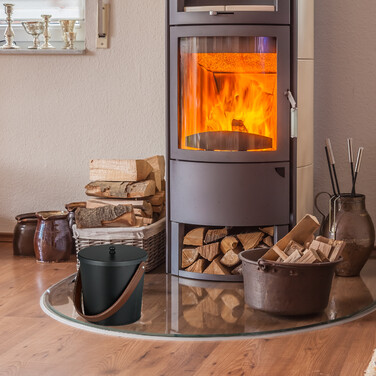 Relaxdays Ascheeimer mit Deckel 4,5 Liter