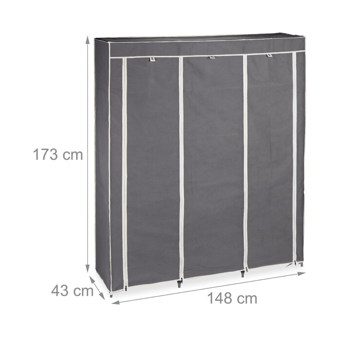 Relaxdays Stoffkleiderschrank XXL mit 9 Böden