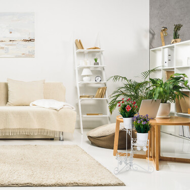 Relaxdays Blumenständer Metall weiß