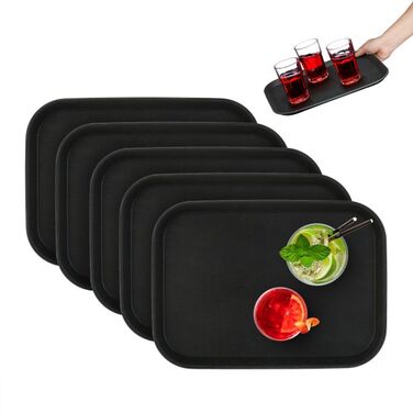 Relaxdays 5er Set Serviertablett 35 x 25 cm