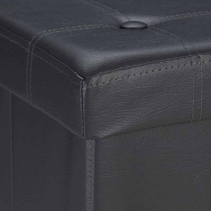 Relaxdays Kunstleder Sitzhocker mit Stauraum