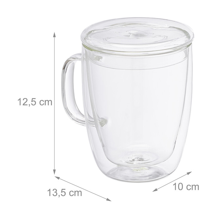 Relaxdays Doppelwandige Kaffeegläser 2er Set