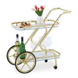 Relaxdays Servierwagen aus Messing & Glas