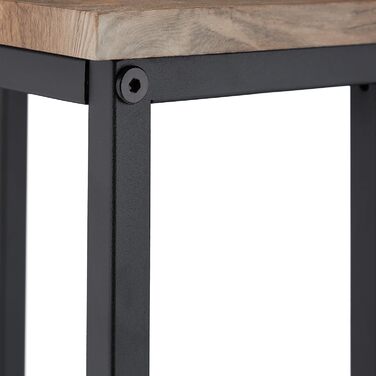 Relaxdays Beistelltisch, Industrial Design, C-Form, Ablagetisch, Metall & Holzoptik, HBT 66x46x30 cm, grau-braun/schwarz
