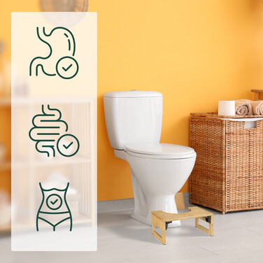 Relaxdays Klappbarer Toilettenhocker aus Bambus
