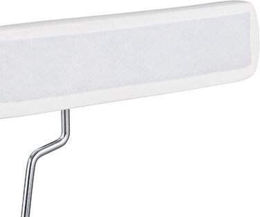 Relaxdays Hosenspanner Holz, 12 Stk., 360° drehbarer Haken, Filzschutz, HBT: 17x25x2,3cm, Kleiderbügel Hose, weiß