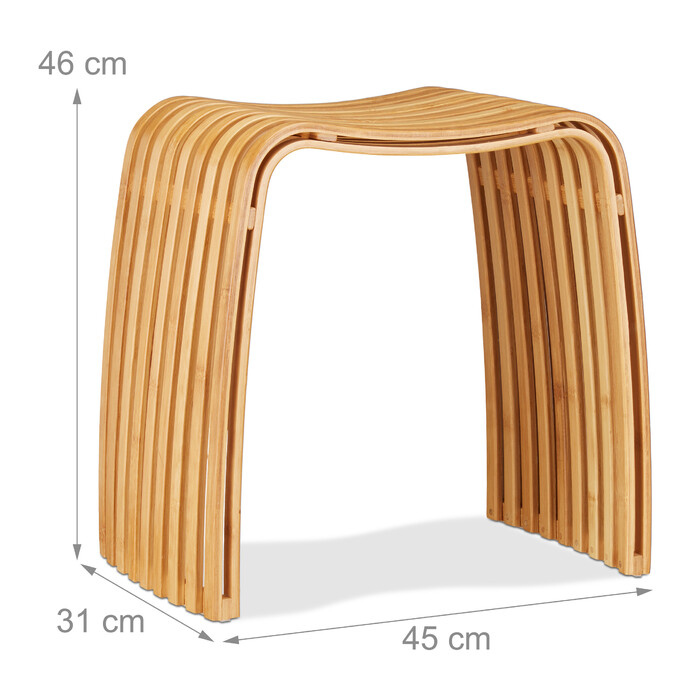 Relaxdays Garderoben Hocker im Bambus Design