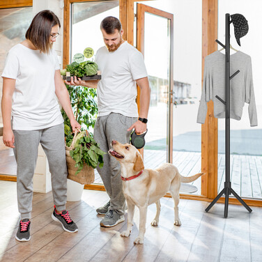 Relaxdays Garderobenständer Buchenholz