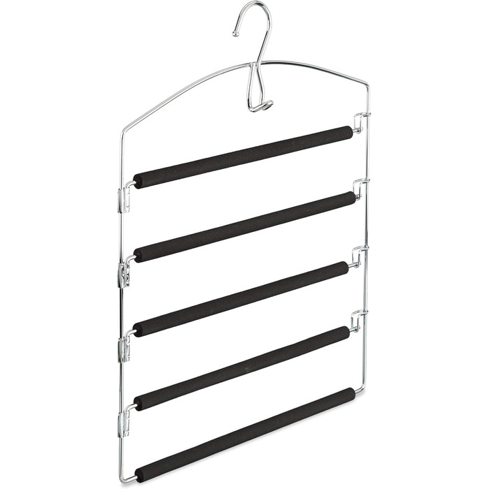 Relaxdays Hosenbügel, 3er Set, platzsparend, Metall, 44,5x37x2,7 cm