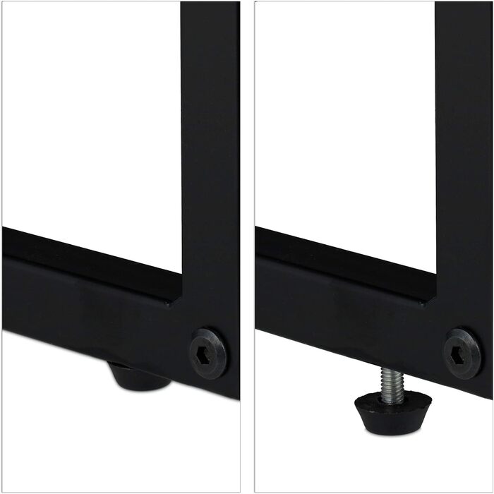 Relaxdays Konsolentisch, 80x110x38 cm, Industrial, Flur & Wohnzimmer, Metall & MDF, braun/schwarz
