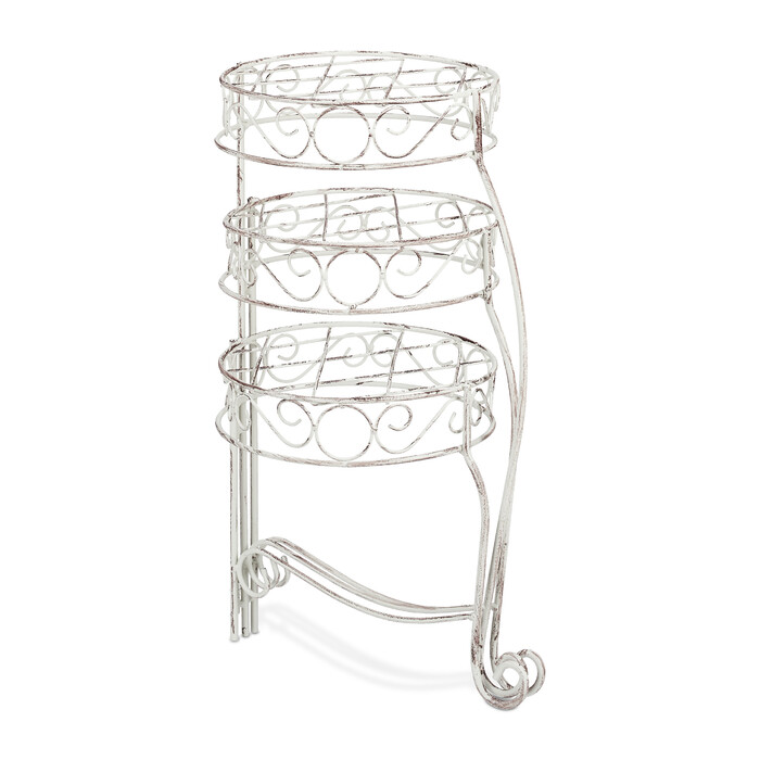 Relaxdays Blumentreppe Metall 3 Ablagen