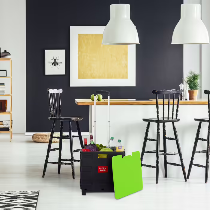 Relaxdays Klappbarer Einkaufstrolley mit Deckel
