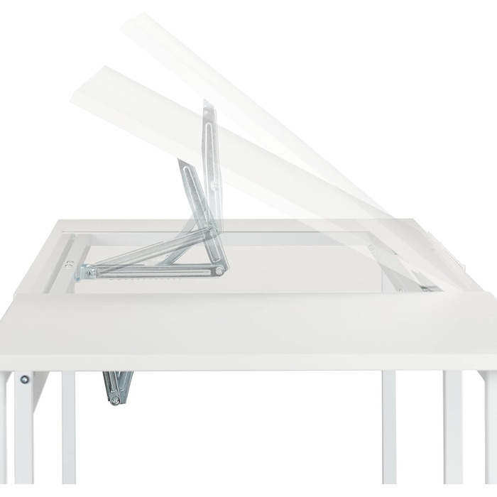 Relaxdays Schreibtisch neigbar, 3 Ablagen, mehrere Winkel, Computer- & Arbeitstisch, HxBxT: 75 x 110 x 55 cm, Weiß