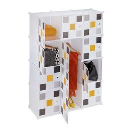 Relaxdays Steckregal Kleiderschrank 8 Fächer weiß