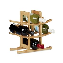 Relaxdays Weinregal Bambus 9 Flaschen