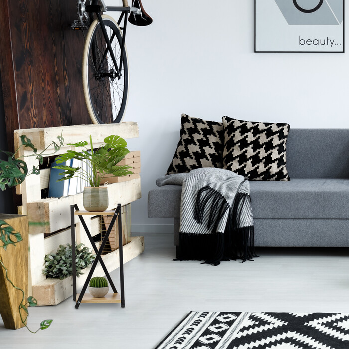 Relaxdays Blumenständer mit 2 Ebenen