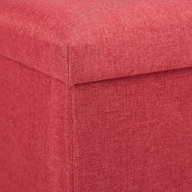 Relaxdays Sitzhocker, faltbar, gepolstert, eckig, Stoff, 37x37,5x37,5 cm, 1 Stk, Rot