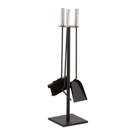 Relaxdays 4-teiliges Kaminbesteck in Schwarz