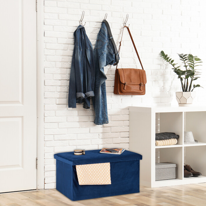 Relaxdays Faltbare Samt Sitzbank