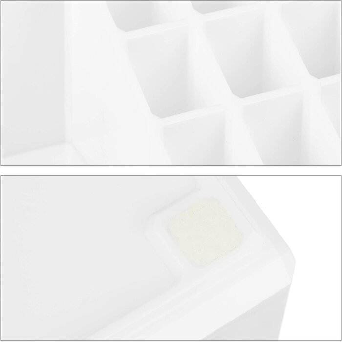 Relaxdays Make Up Organizer klein, 2-teilige Schminkaufbewahrung mit Schubladen, stapelbares Kosmetikregal,  1 Stück (Weiß)