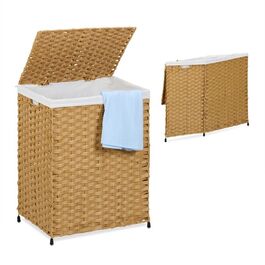 Relaxdays Wäschekorb Rattan-Optik 90 L