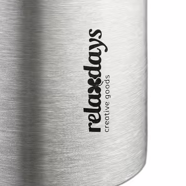 Relaxdays Trinkflasche Edelstahl 300 ml mit Becher