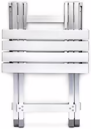 Relaxdays Klapptisch, wetterfest, Beistelltisch HBT: 61 x 49,5 x 47,5 cm für den Garten, robustes Aluminium, silber