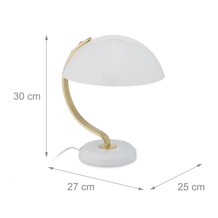 Relaxdays Weiße Tischlampe aus Metall