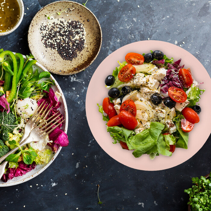 Relaxdays Zweifarbige Salatschüssel aus Edelstahl