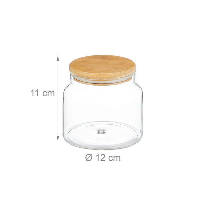 Relaxdays 3er Set Vorratsgläser mit Deckel 800 ml