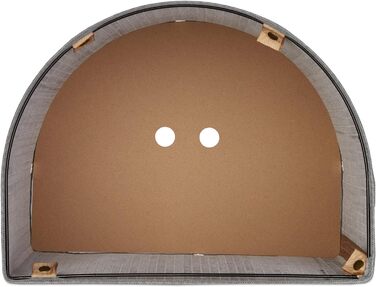 Relaxdays Wäschekorb Bambus, 30 l, faltbar, halbrund, mit Deckel, grau, für Bad & Schlafzimmer