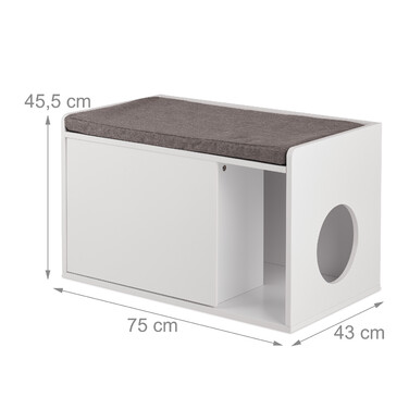 Relaxdays Katzenschrank mit Sitzauflage